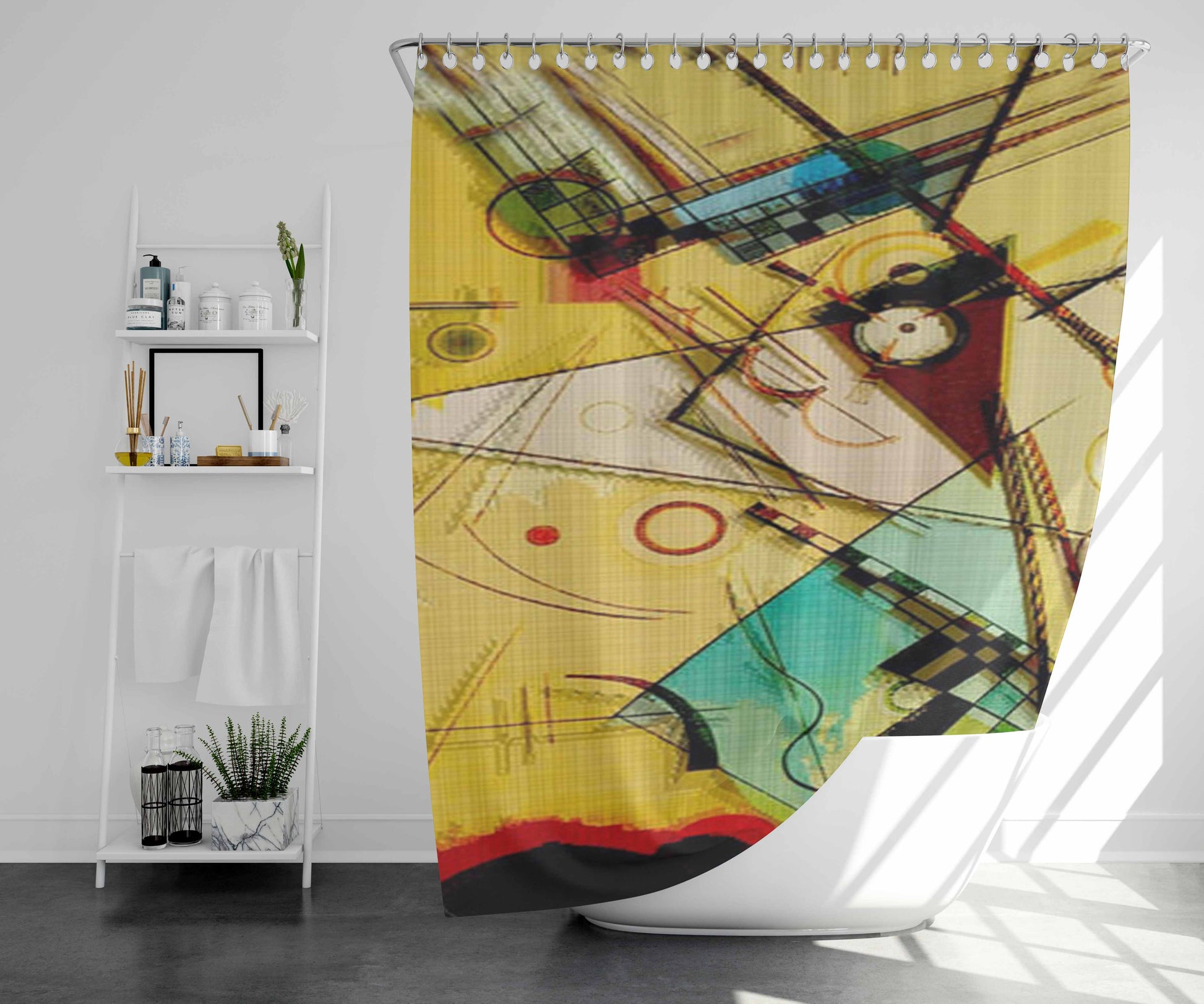 Wassily Kandinsky Bathroom Shower Curtain Fabric Waterproof | 66 X 72 Inch