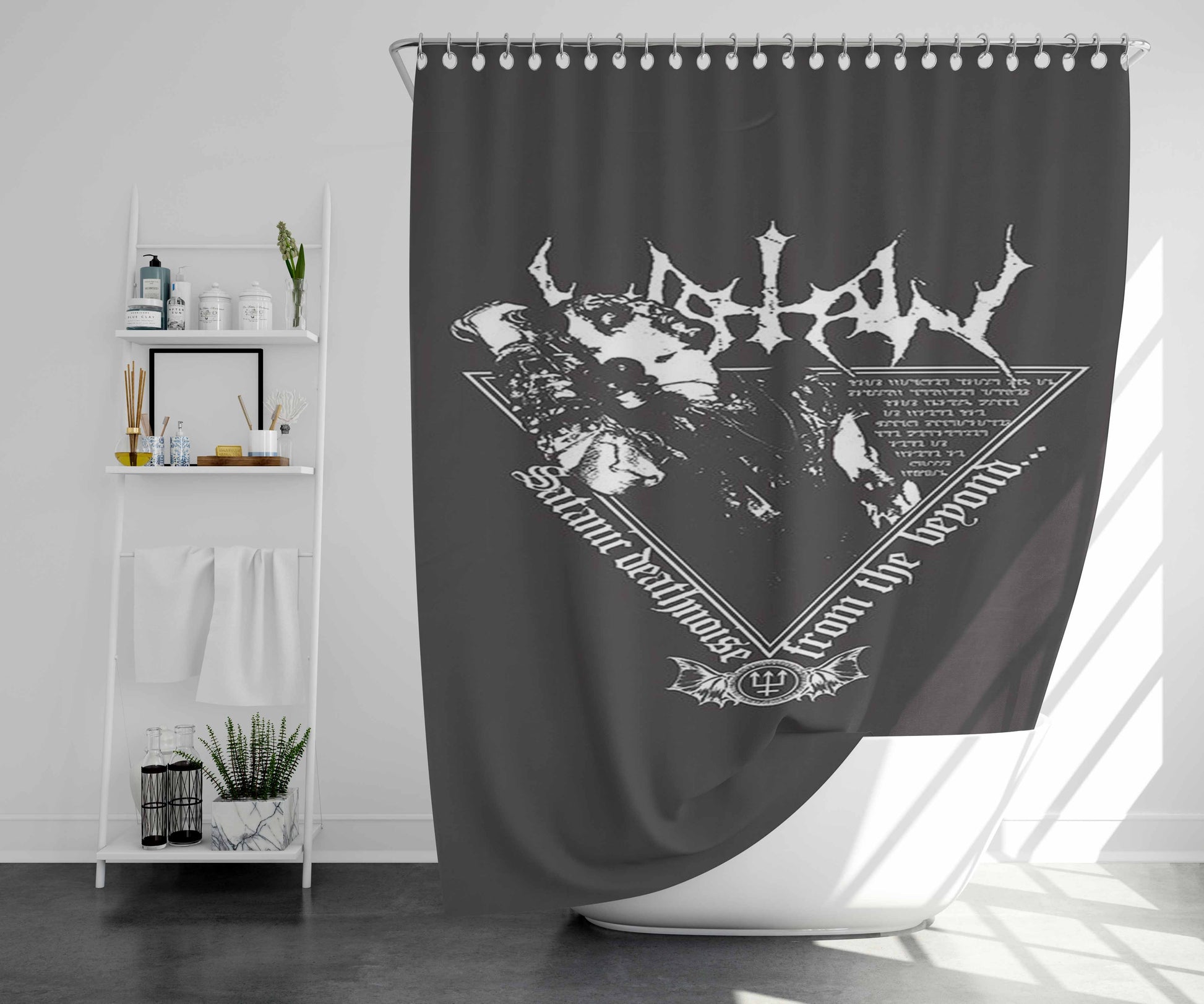 Watain Metal Bathroom Shower Curtain Fabric Waterproof | 66 X 72 Inch