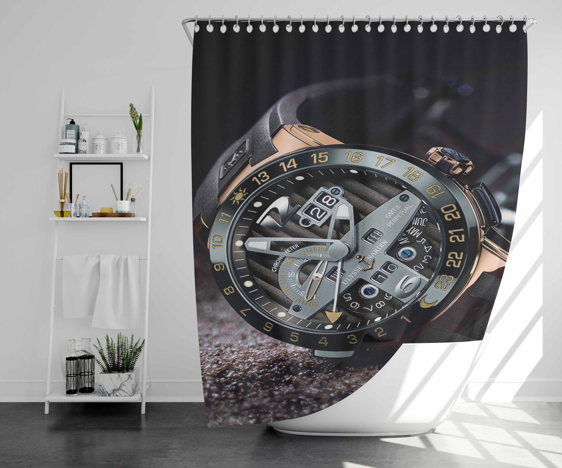 Watch Ulysse Nardin Bathroom Shower Curtain Fabric Waterproof | 66 X 72 Inch