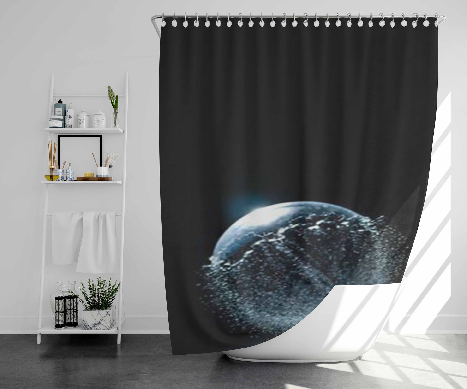 Water Bubbles Bathroom Shower Curtain Fabric Waterproof | 66 X 72 Inch