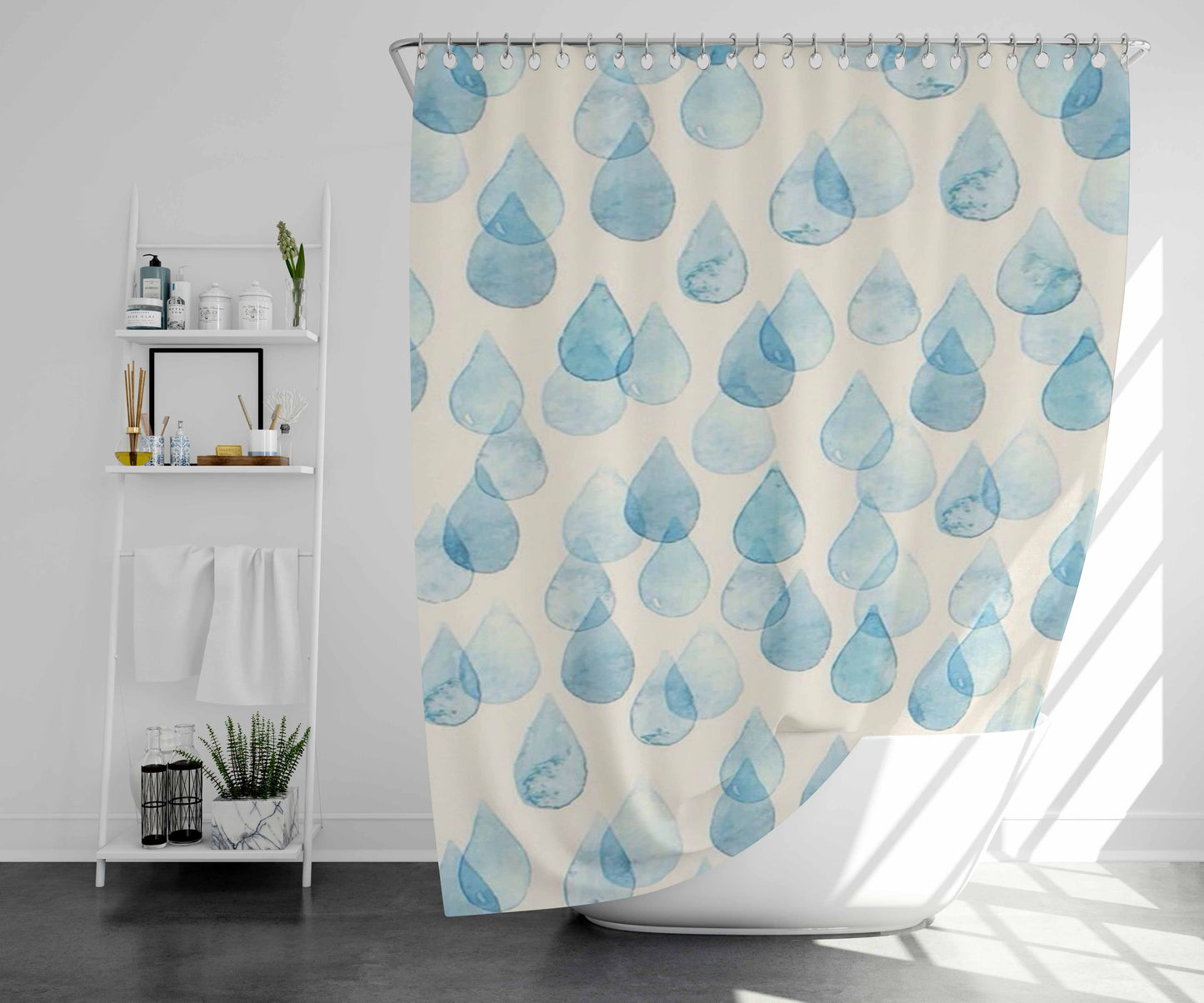 Water Gradiens Amazing Bathroom Shower Curtain Fabric Waterproof | 66 X 72 Inch