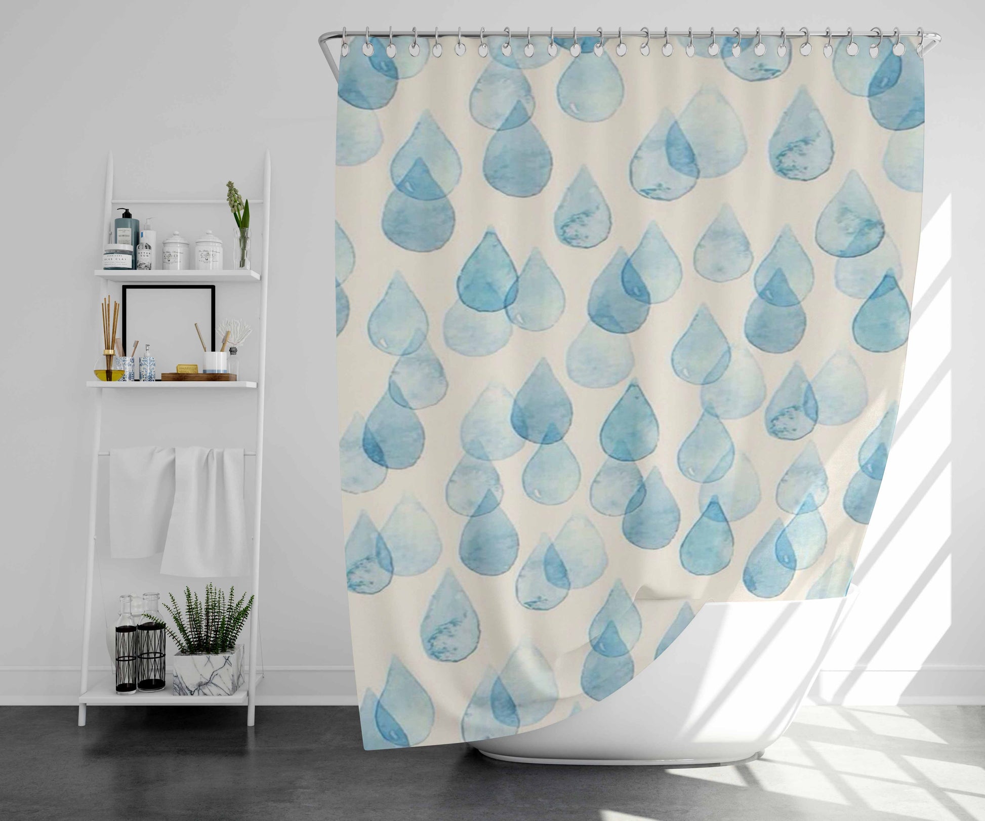 Water Gradiens Amazing Bathroom Shower Curtain Fabric Waterproof | 66 X 72 Inch