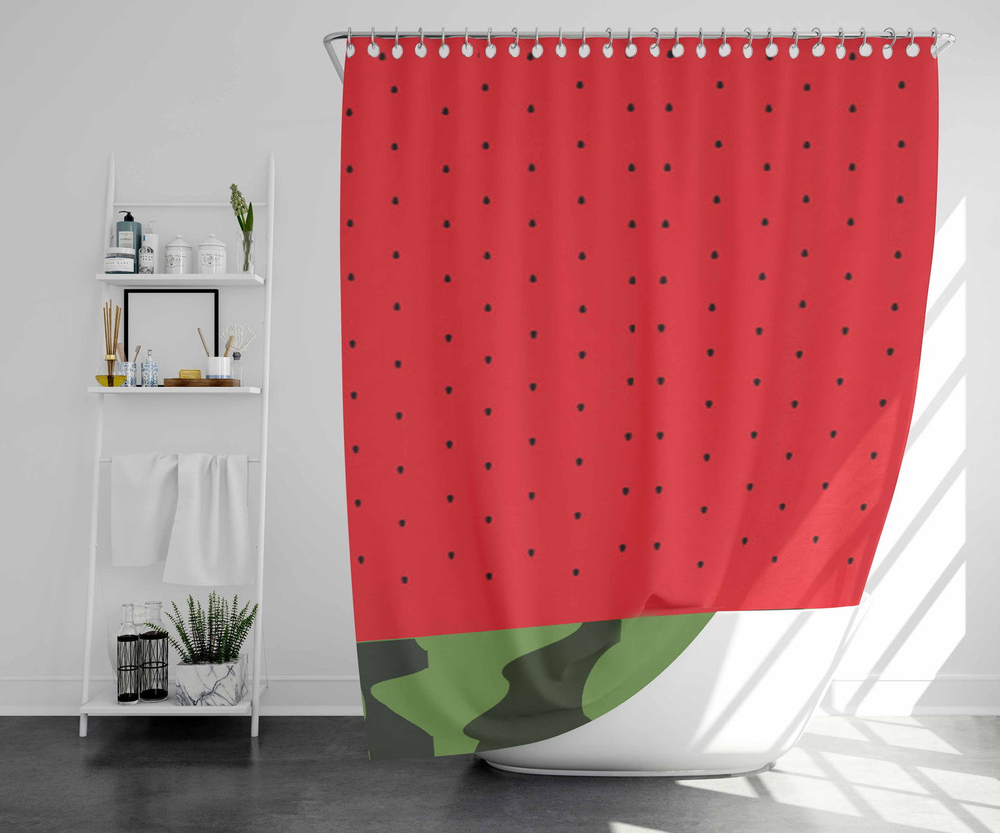 Water Melon Bathroom Shower Curtain Fabric Waterproof | 66 X 72 Inch