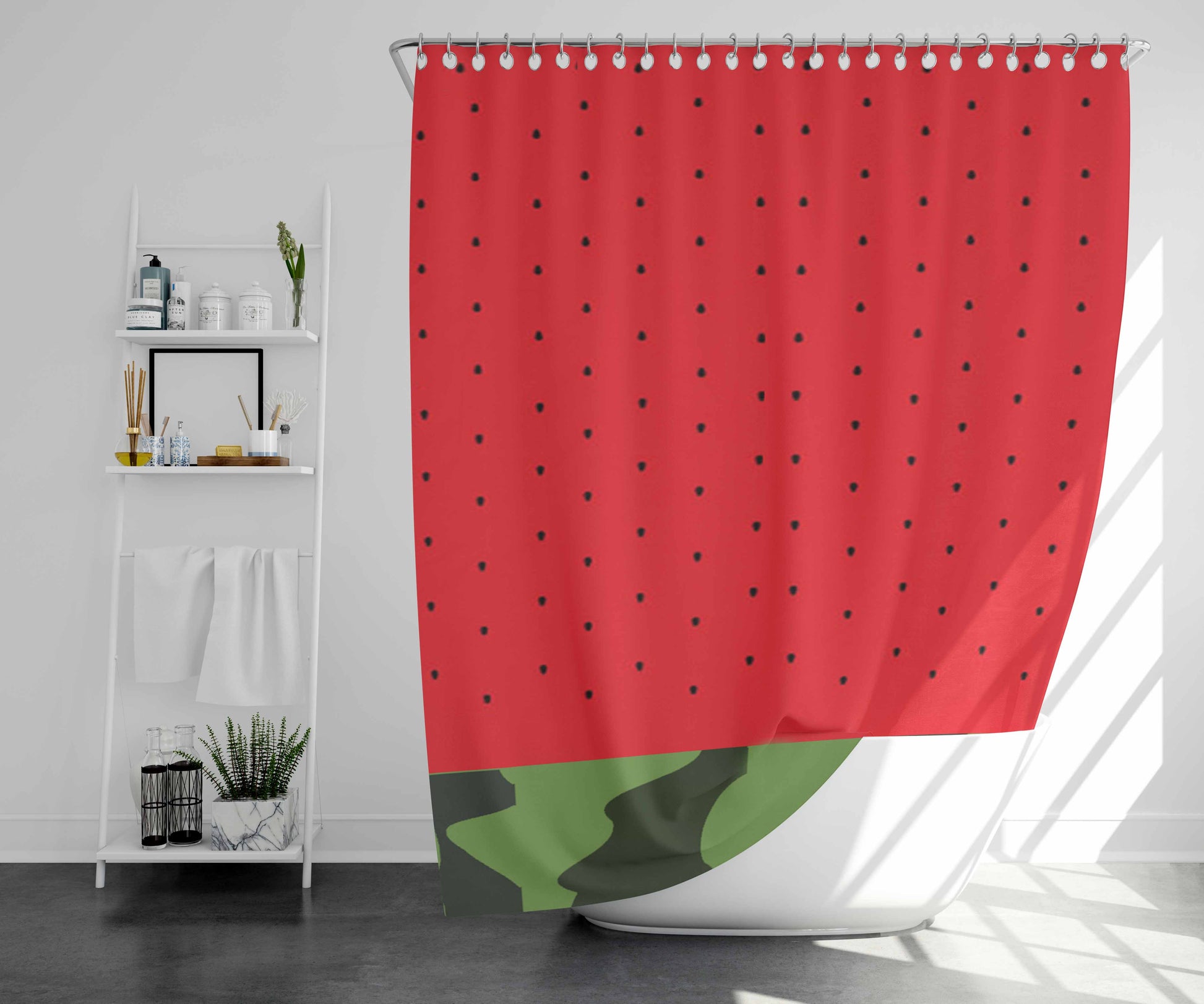 Water Melon Bathroom Shower Curtain Fabric Waterproof | 66 X 72 Inch