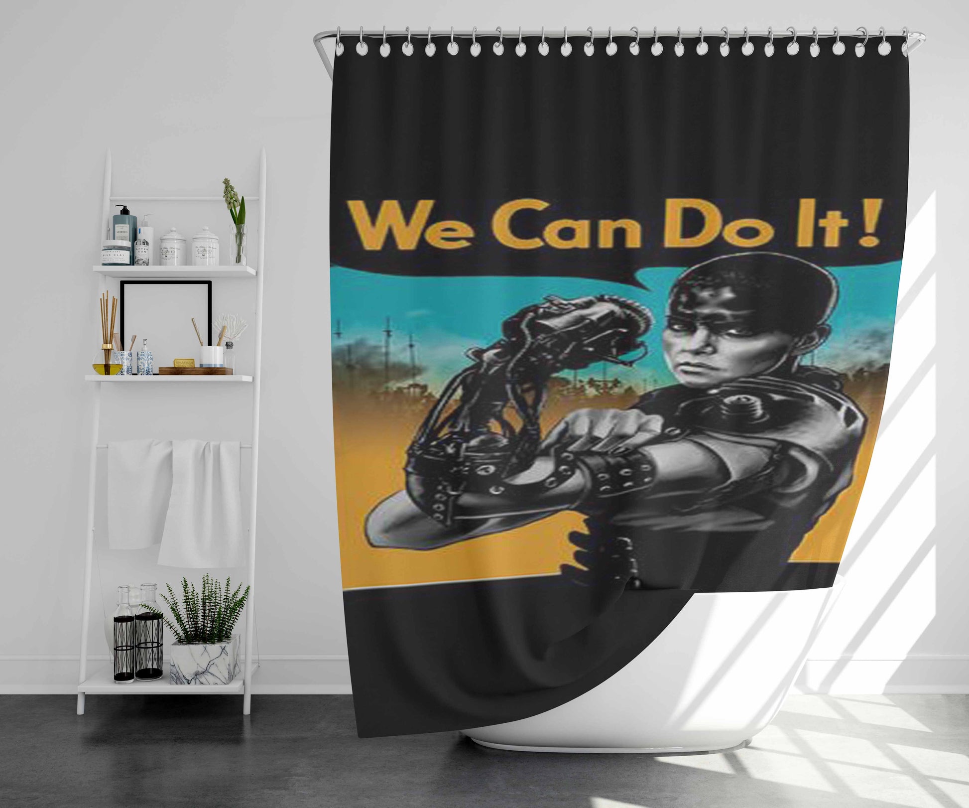 We Can Bust It Bathroom Shower Curtain Fabric Waterproof | 66 X 72 Inch