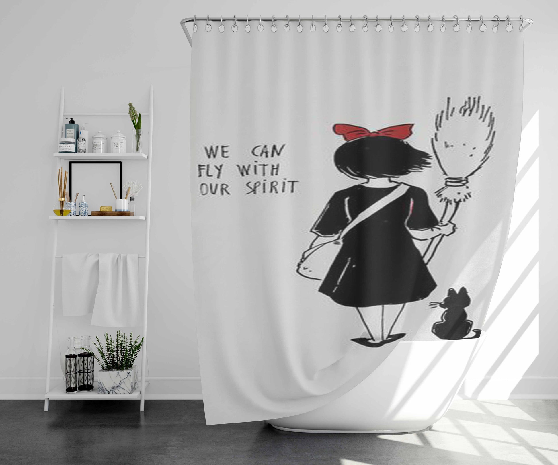We Can Do It Bathroom Shower Curtain Fabric Waterproof | 66 X 72 Inch