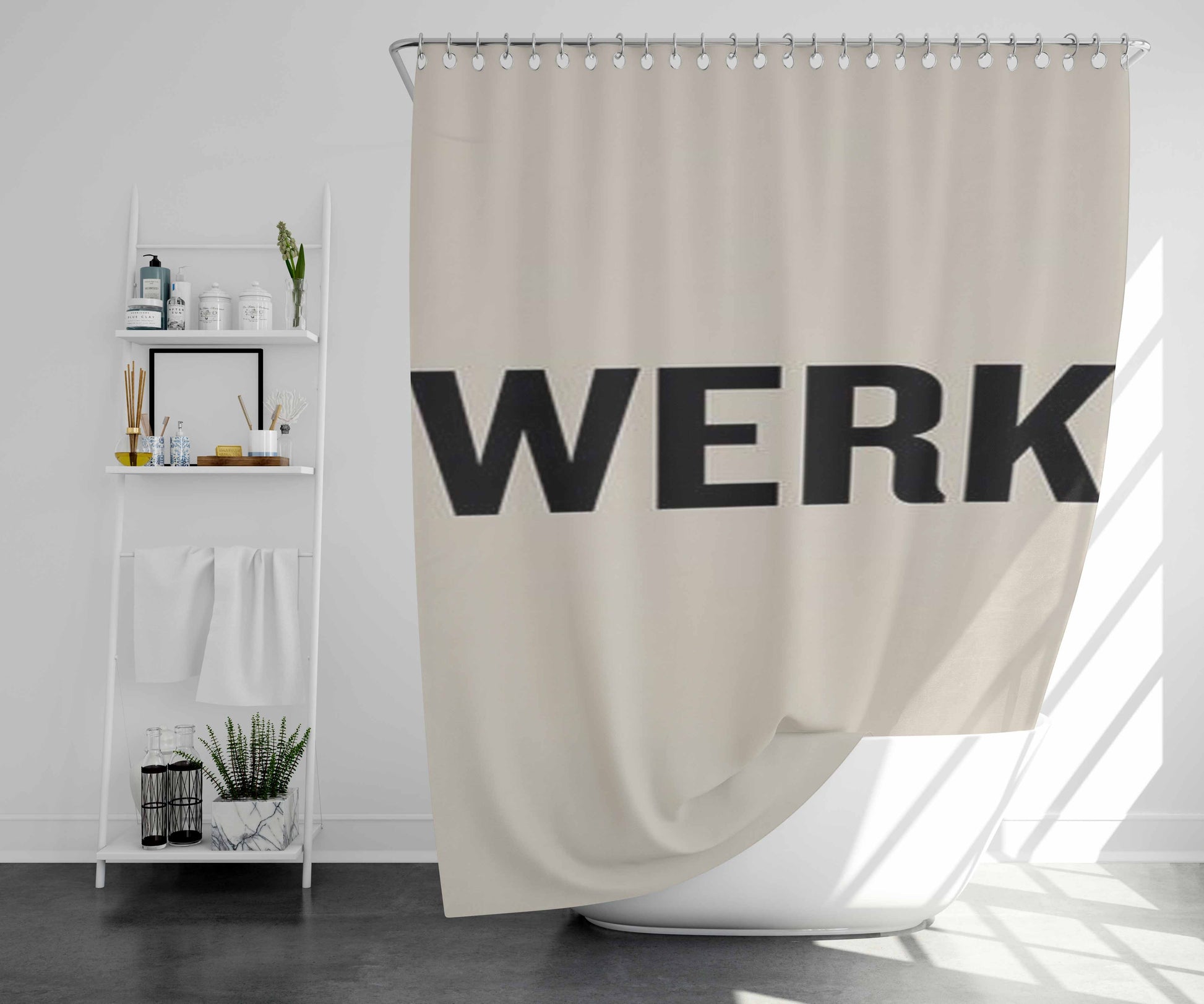 Werk Bathroom Shower Curtain Fabric Waterproof | 66 X 72 Inch