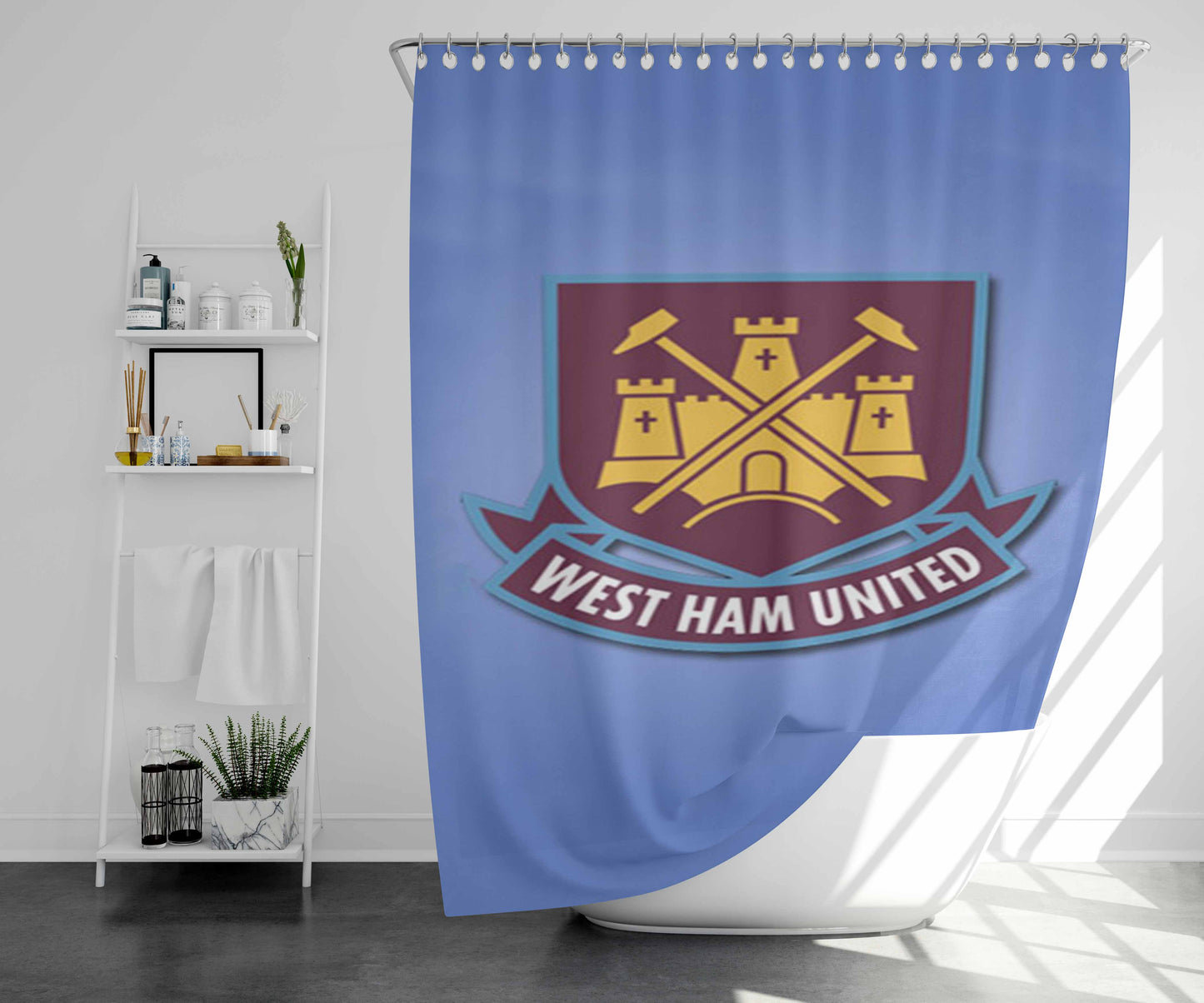 West Ham Bathroom Shower Curtain Fabric Waterproof | 66 X 72 Inch