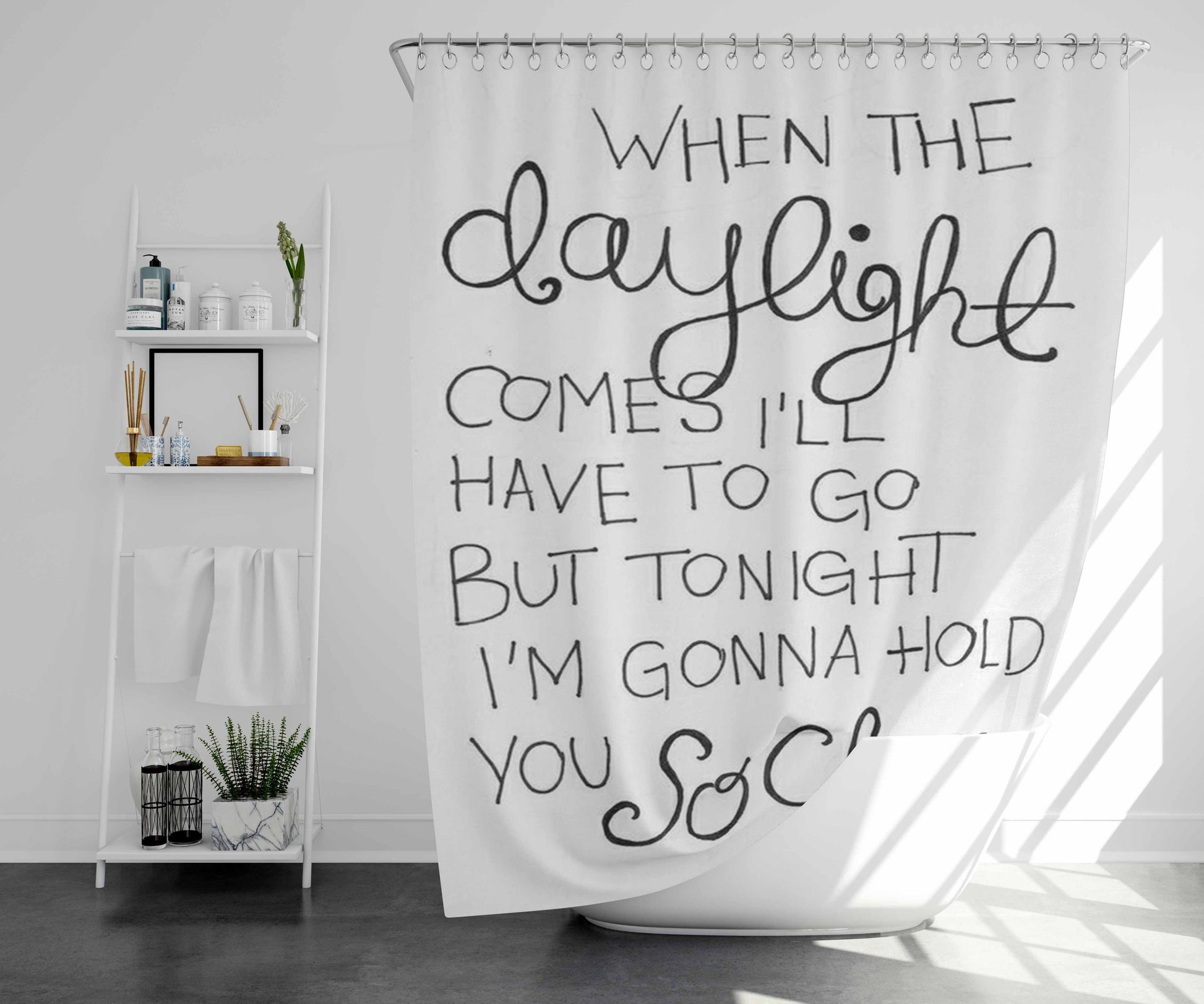 When The Daylight Bathroom Shower Curtain Fabric Waterproof | 66 X 72 Inch