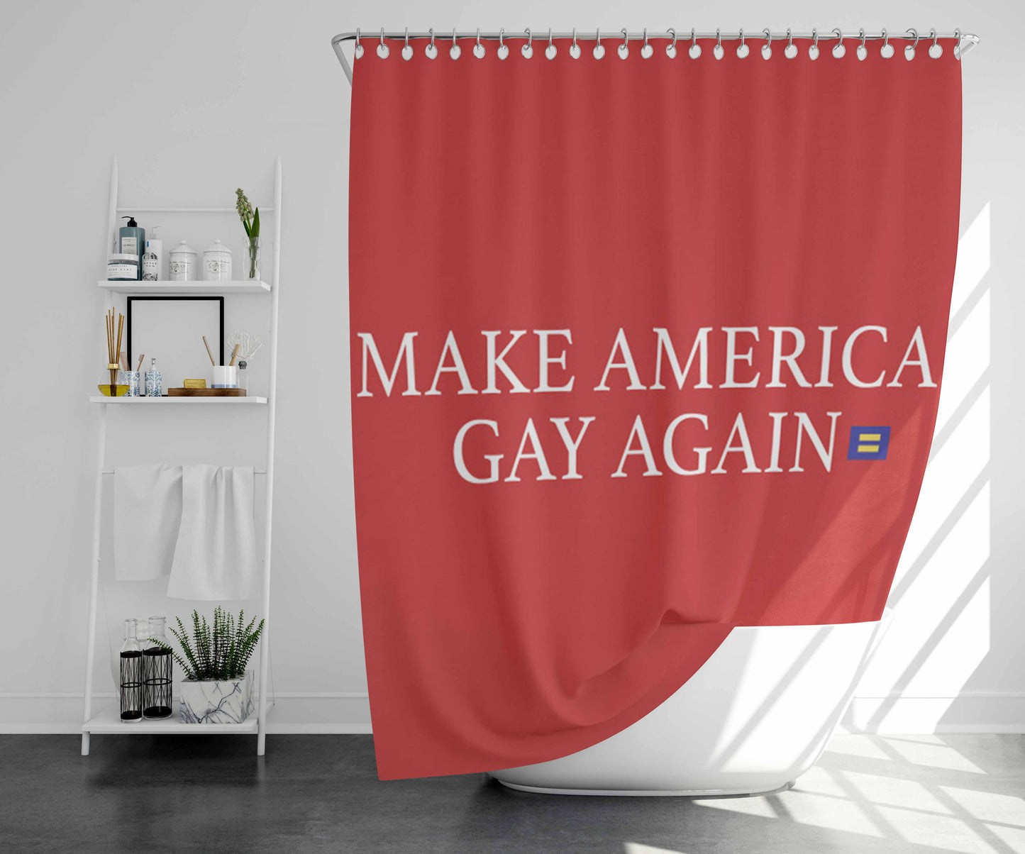 Will And Grace Make America Gay Again Bathroom Shower Curtain Fabric Waterproof | 66 X 72 Inch