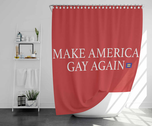 Will And Grace Make America Gay Again Bathroom Shower Curtain Fabric Waterproof | 66 X 72 Inch