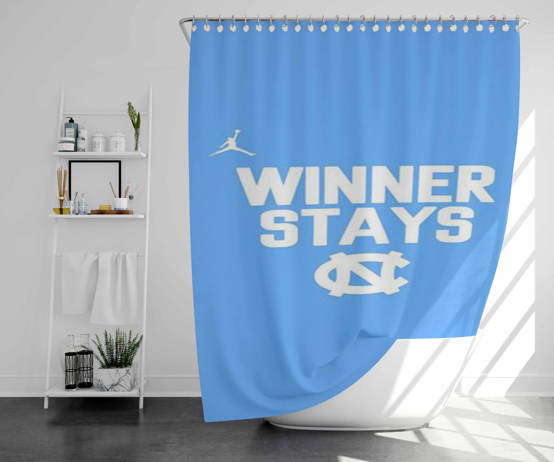 Winner Stay Bathroom Shower Curtain Fabric Waterproof | 66 X 72 Inch