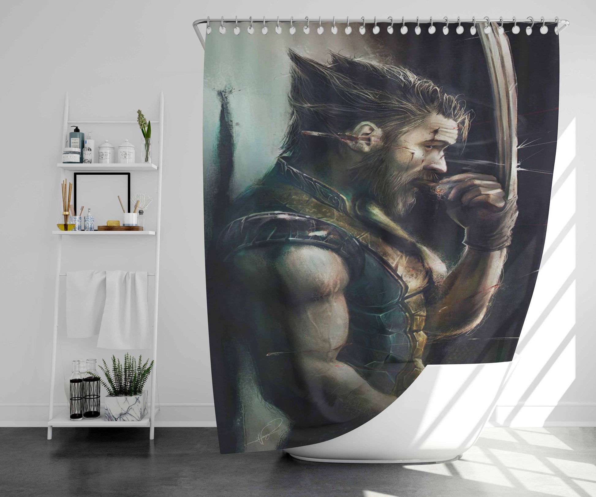 Wolfrine Best Art Bathroom Shower Curtain Fabric Waterproof | 66 X 72 Inch