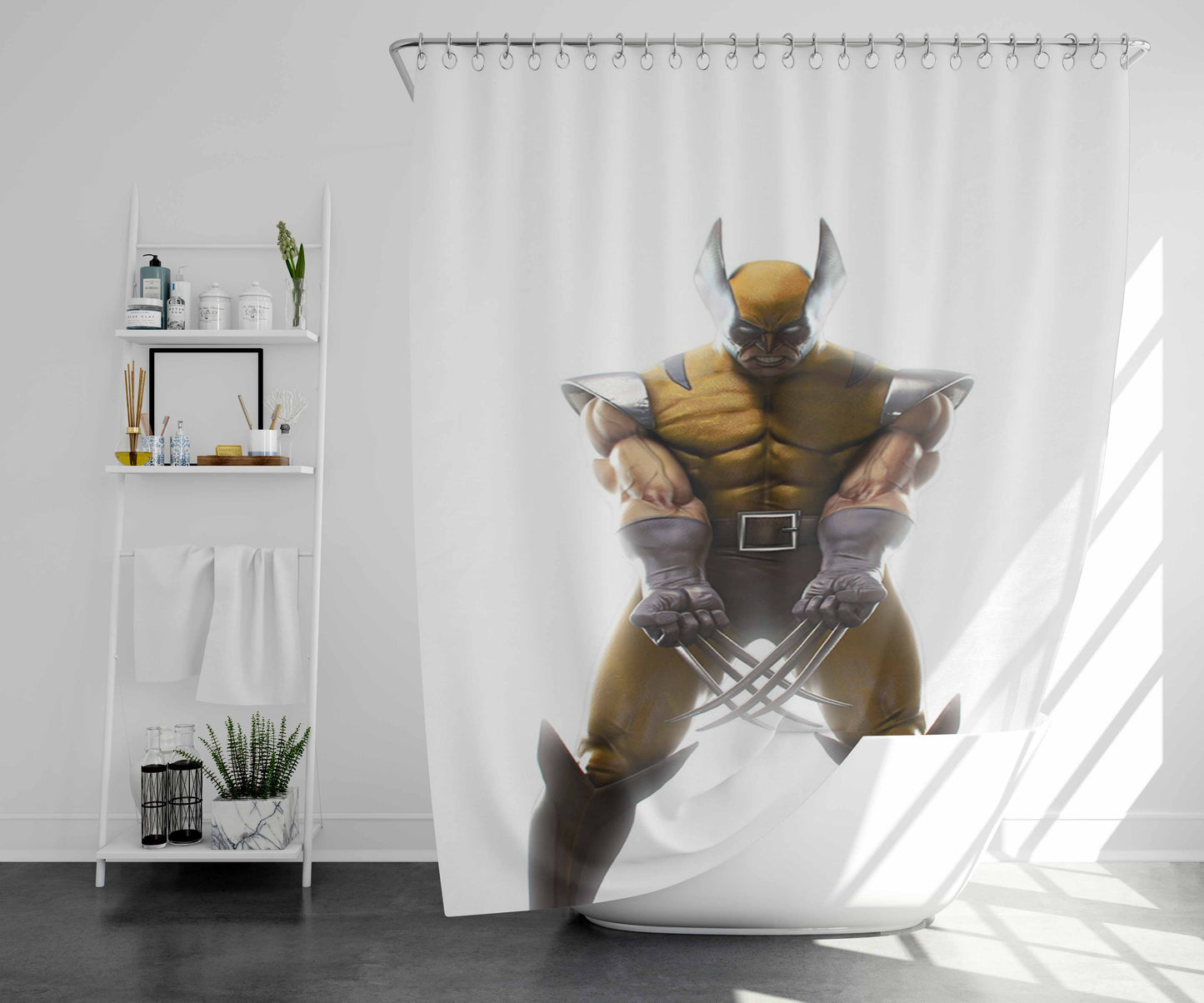 Wolverin Bathroom Shower Curtain Fabric Waterproof | 66 X 72 Inch