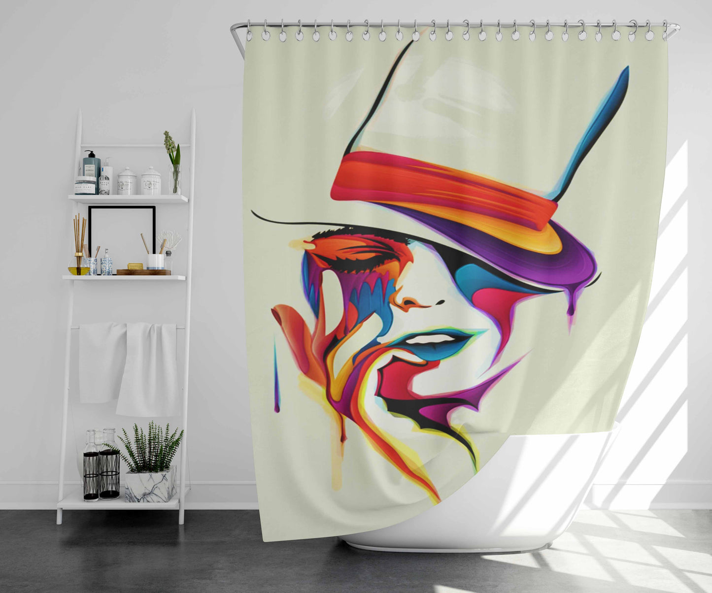 Women Art Paint Bathroom Shower Curtain Fabric Waterproof | 66 X 72 Inch