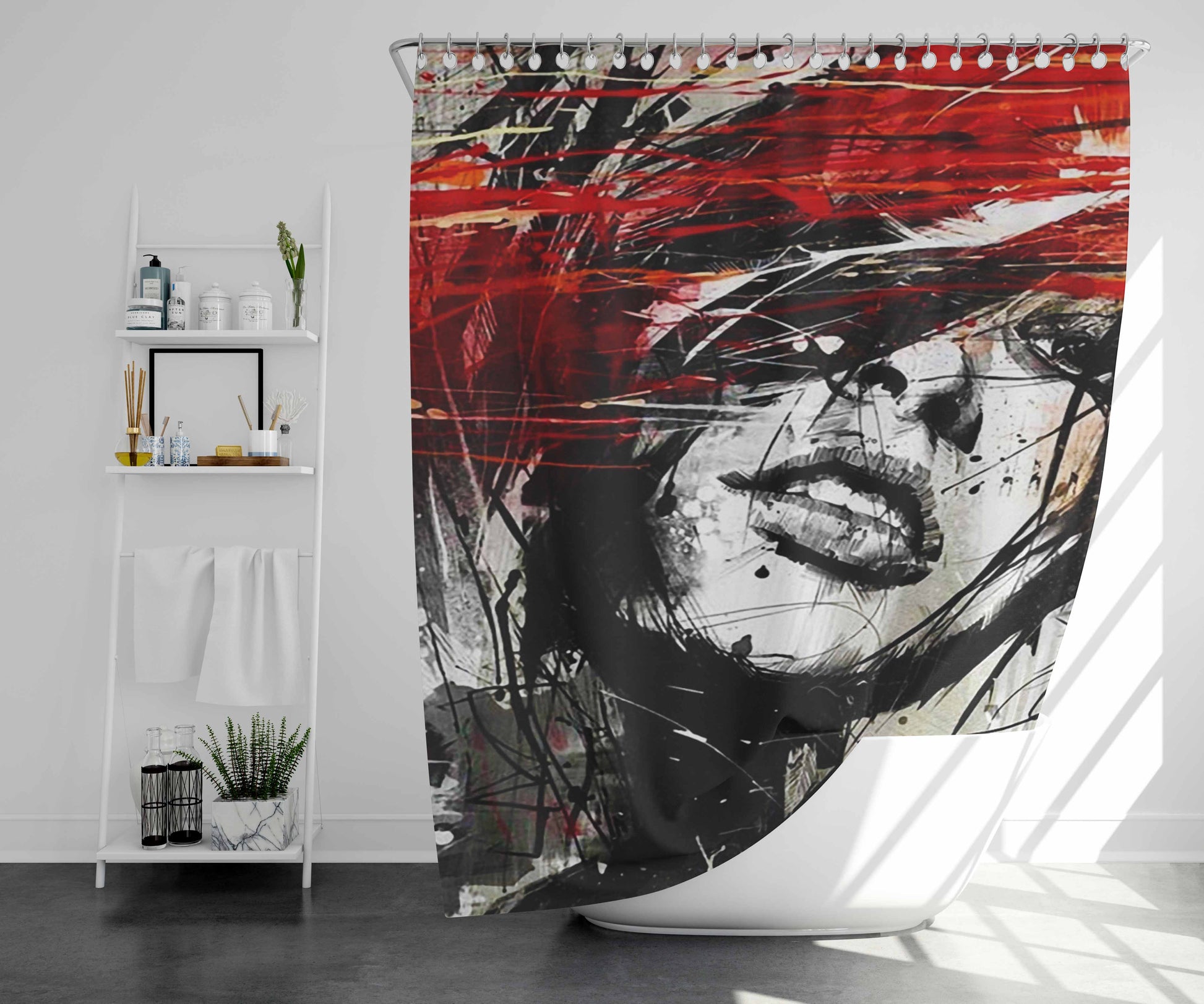 Women Byroglyphics Art Bathroom Shower Curtain Fabric Waterproof | 66 X 72 Inch