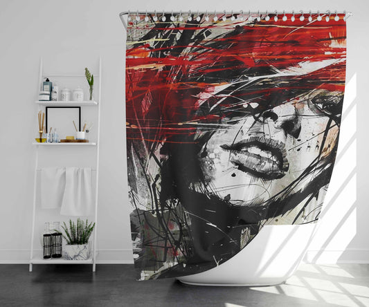 Women Byroglyphics Art Bathroom Shower Curtain Fabric Waterproof | 66 X 72 Inch