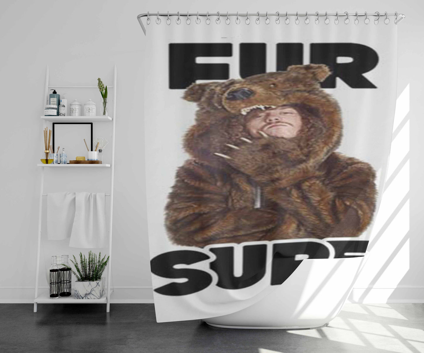Workaholics Fur Sure Bathroom Shower Curtain Fabric Waterproof | 66 X 72 Inch