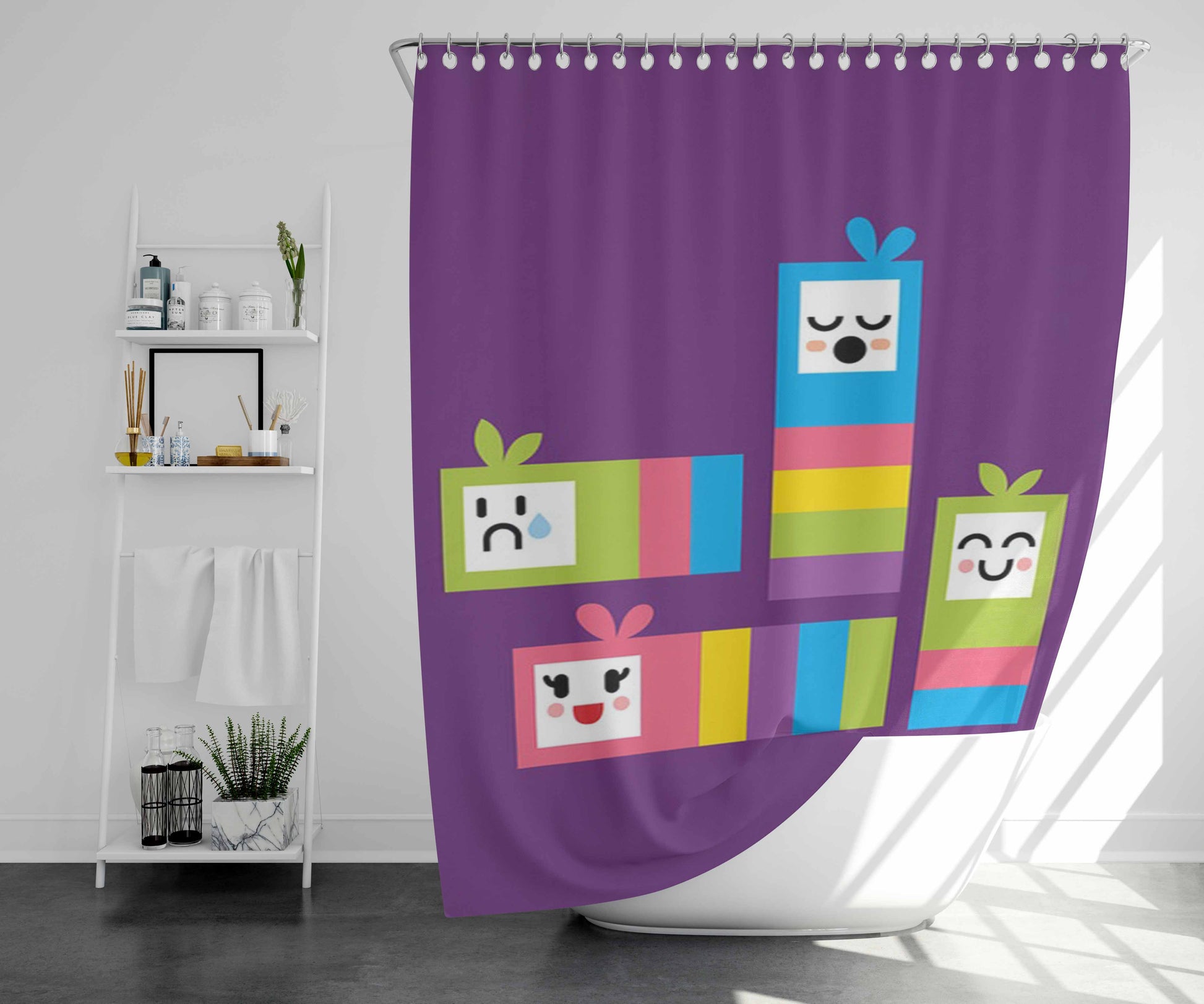 Worms Toys Bathroom Shower Curtain Fabric Waterproof | 66 X 72 Inch