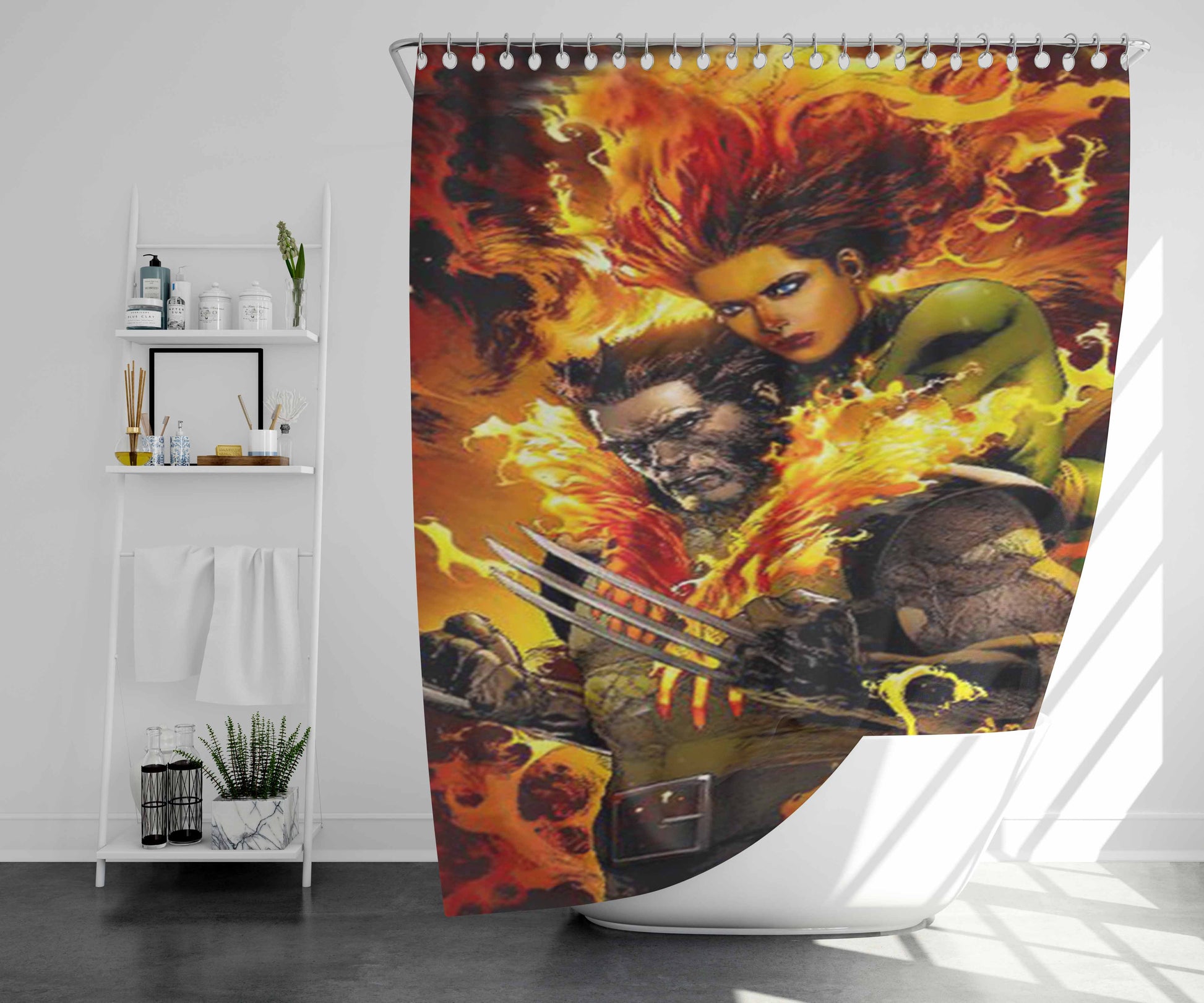 Xmen Phoenix Force Inspired Bathroom Shower Curtain Fabric Waterproof | 66 X 72 Inch