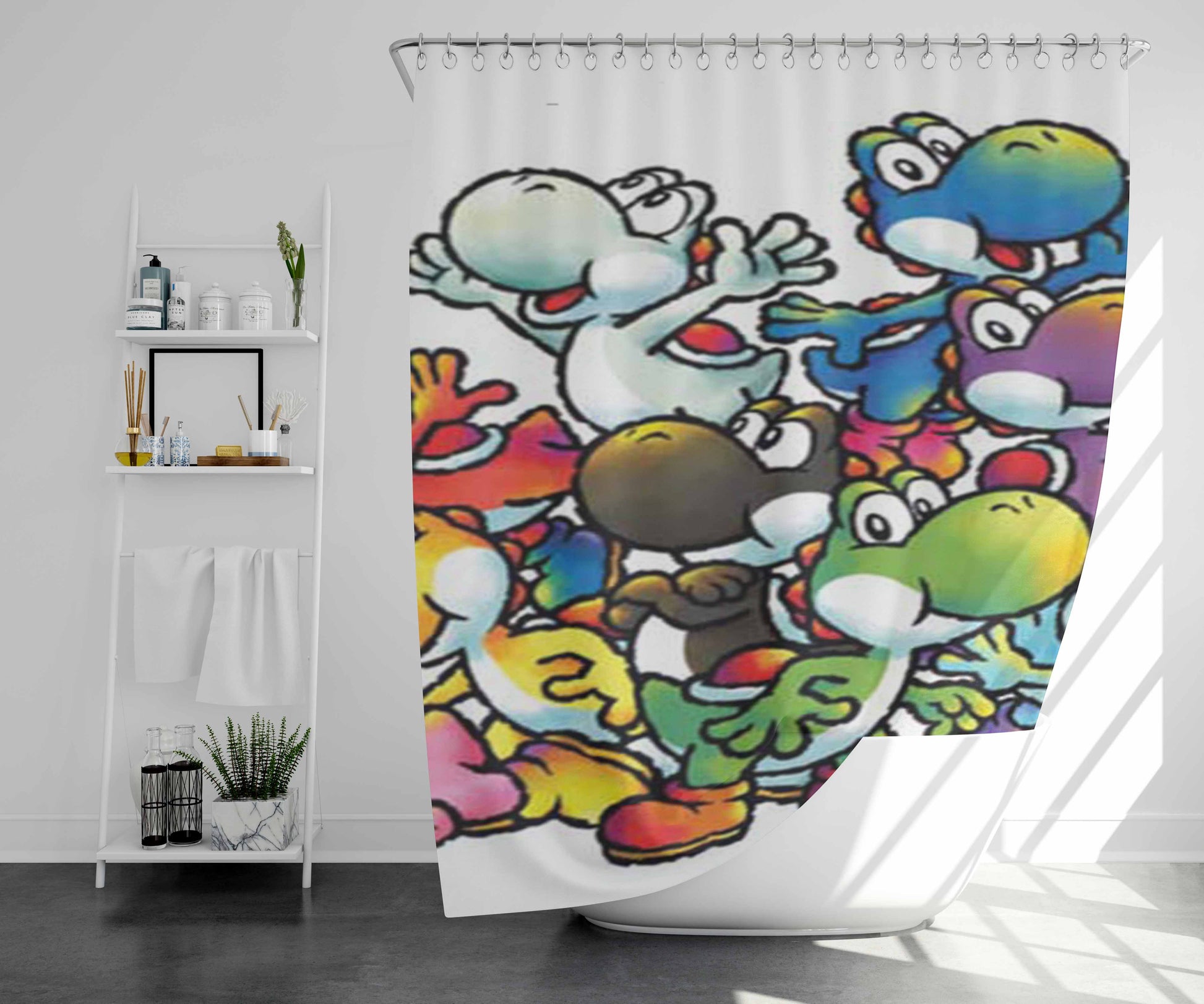 Yoshis Island Bathroom Shower Curtain Fabric Waterproof | 66 X 72 Inch