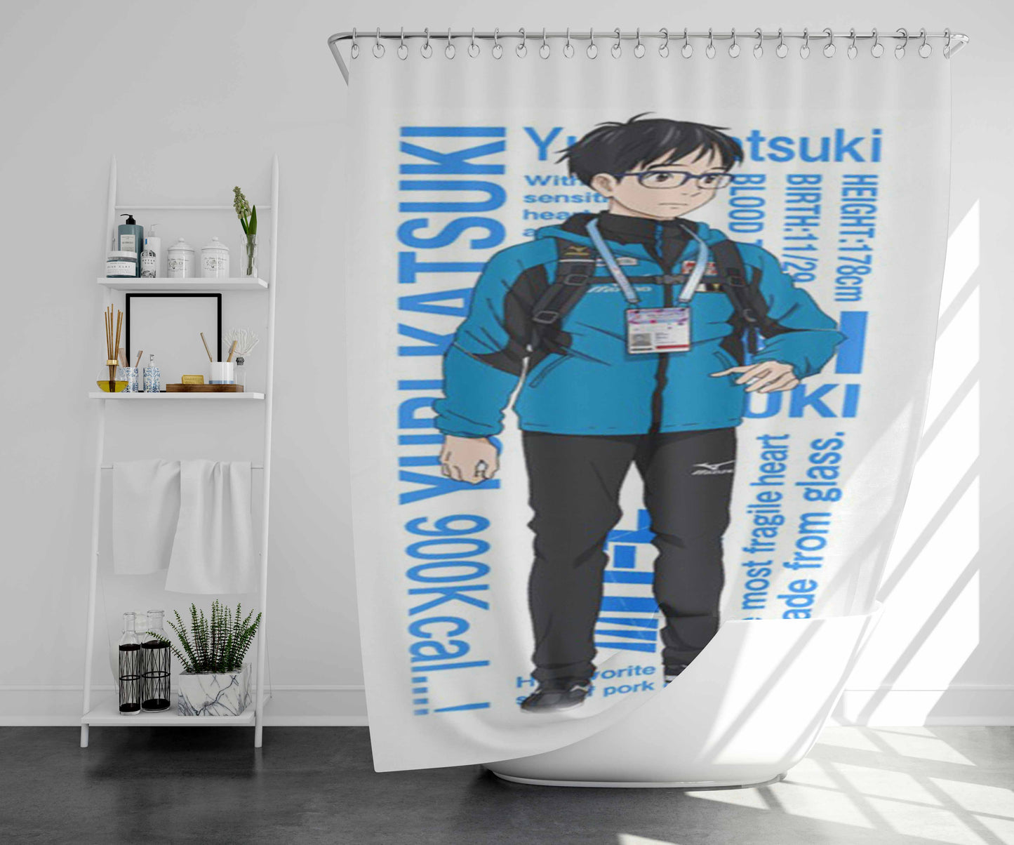 Yuri Katsuki Bathroom Shower Curtain Fabric Waterproof | 66 X 72 Inch