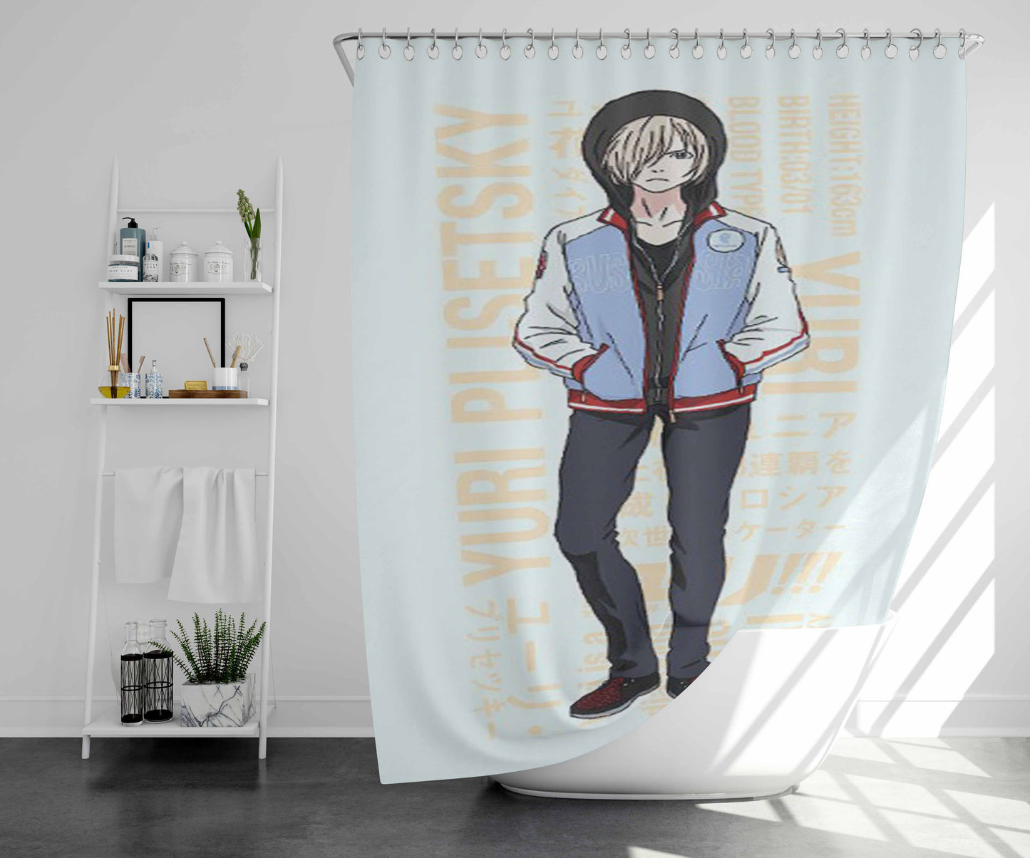 Yuri Plisetsky On Ice Bathroom Shower Curtain Fabric Waterproof | 66 X 72 Inch