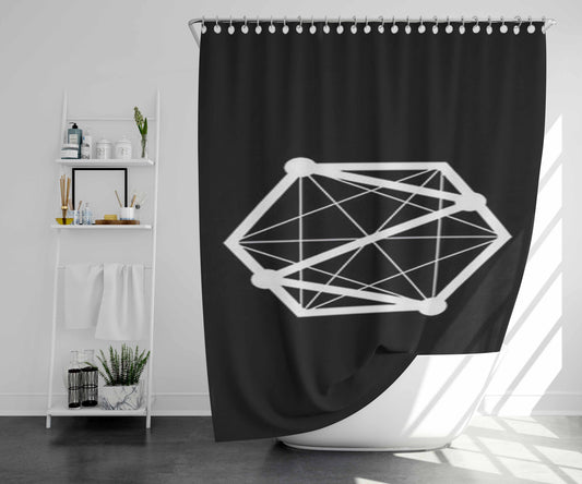 Zade Logo Simple Bathroom Shower Curtain Fabric Waterproof | 66 X 72 Inch