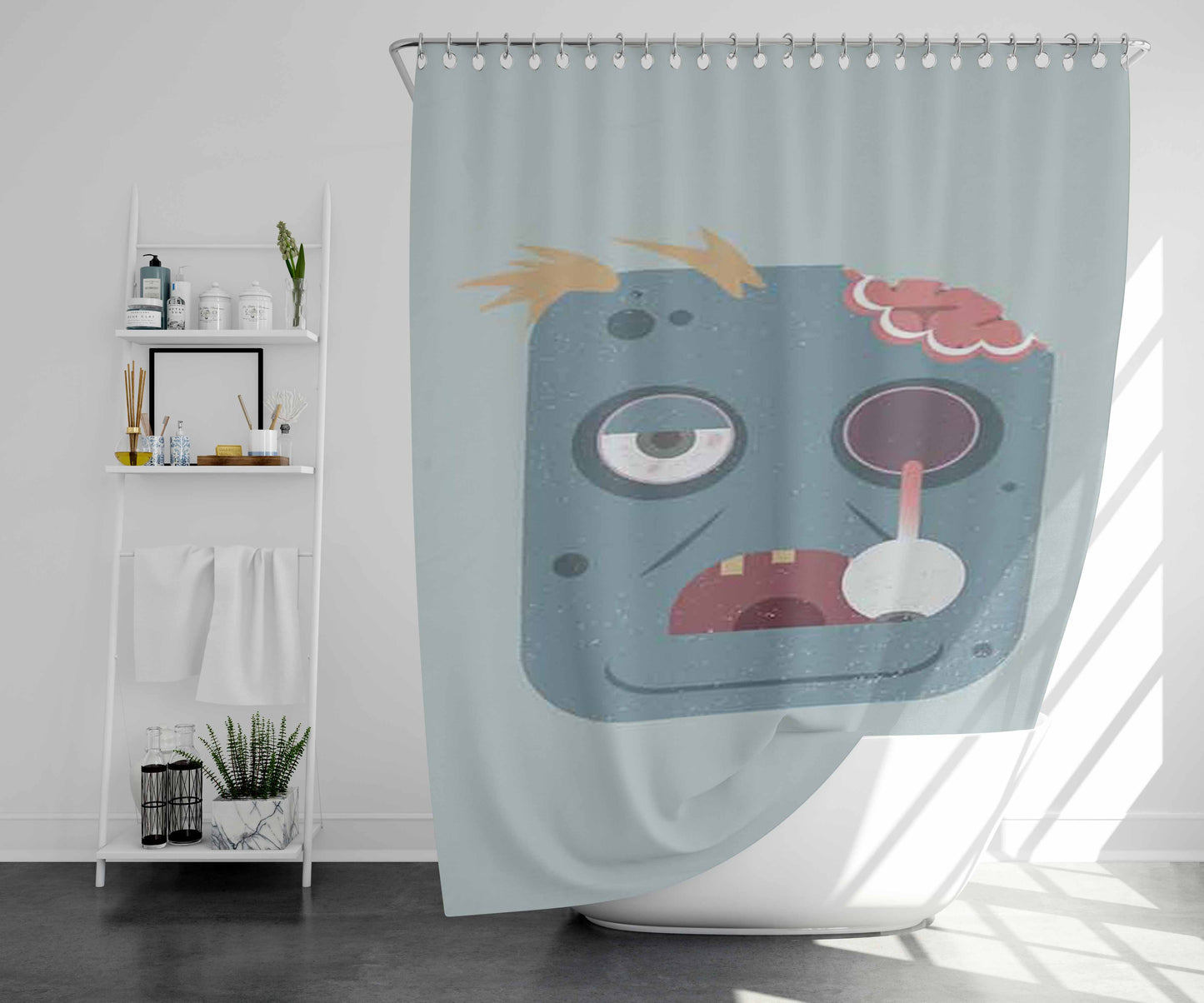 Zombuddie Bathroom Shower Curtain Fabric Waterproof | 66 X 72 Inch