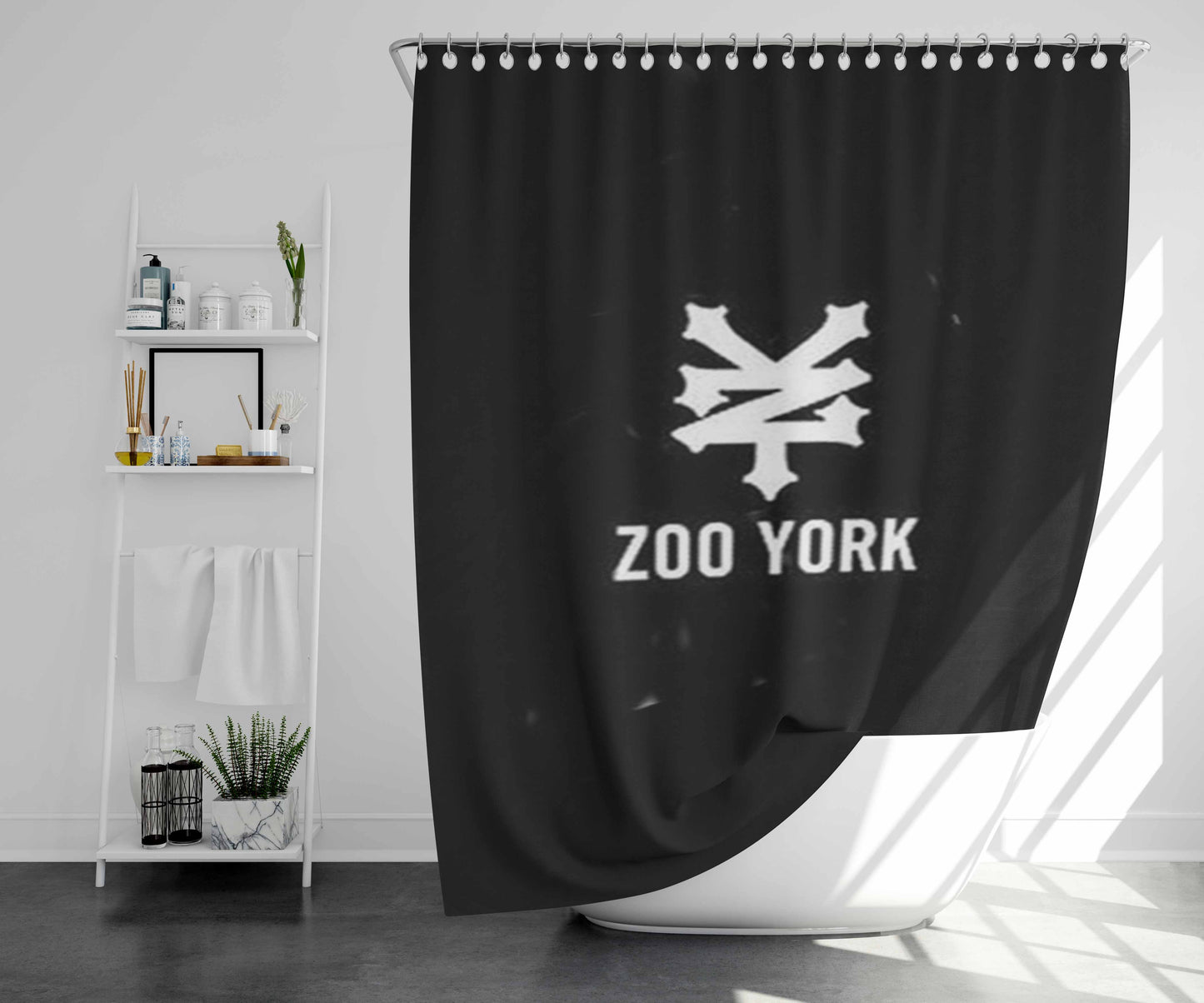 Zoo York Black Logo Bathroom Shower Curtain Fabric Waterproof | 66 X 72 Inch