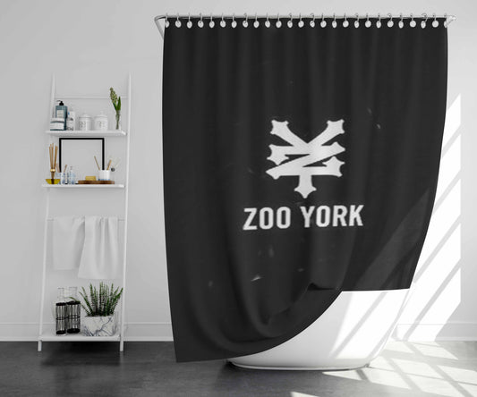 Zoo York Black Logo Bathroom Shower Curtain Fabric Waterproof | 66 X 72 Inch