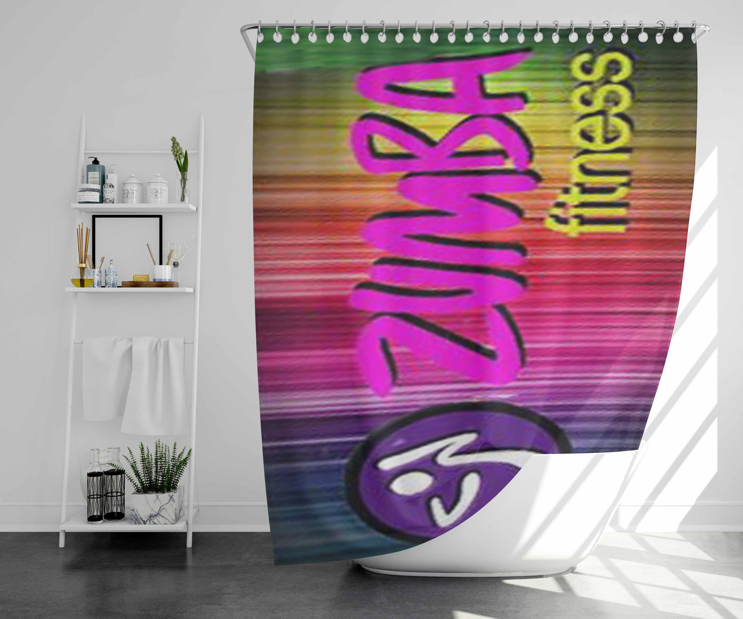 Zumba Fitness Logo Bathroom Shower Curtain Fabric Waterproof | 66 X 72 Inch