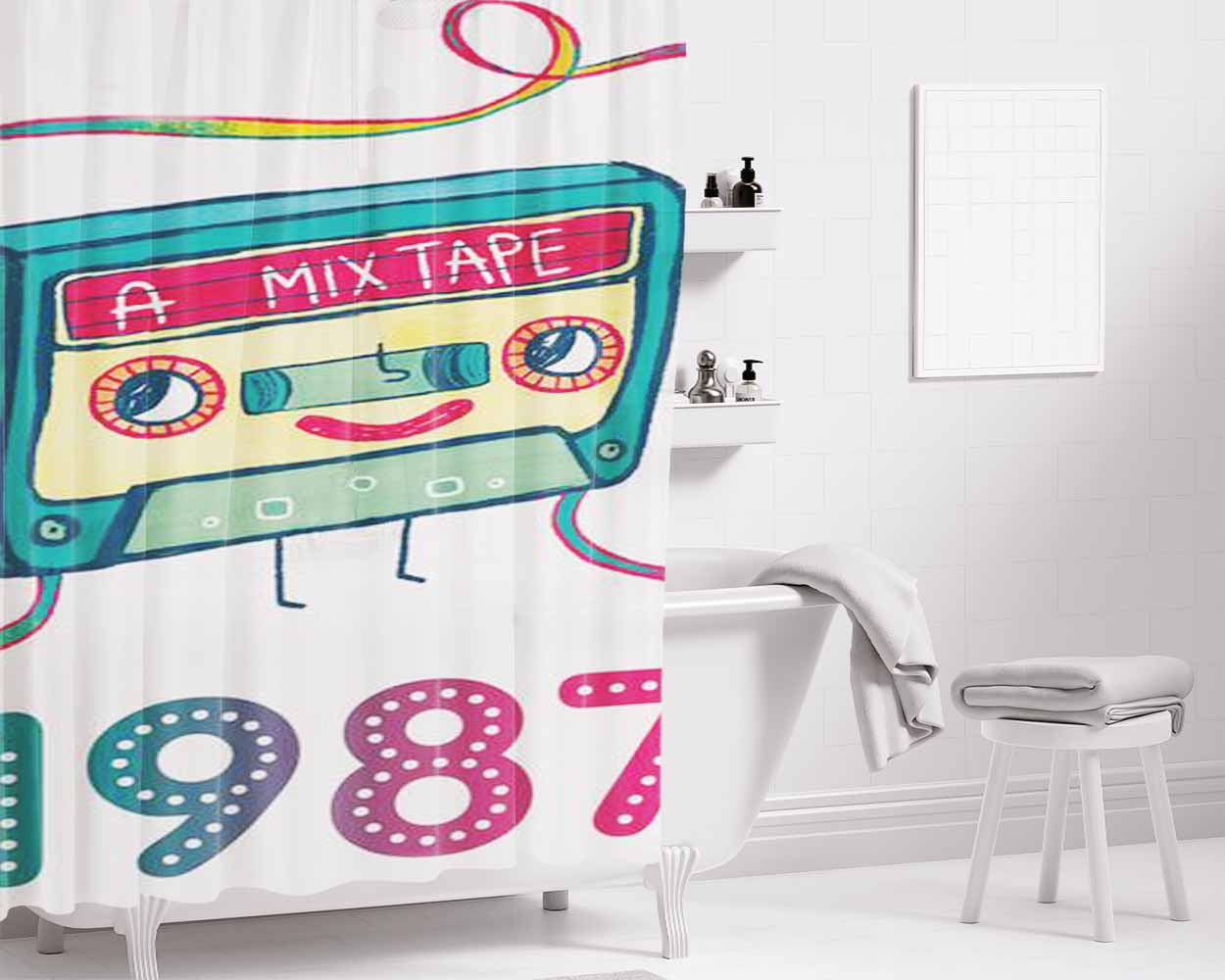 10 Deep Art Bathroom Shower Curtain Fabric Waterproof | 66 X 72 Inch