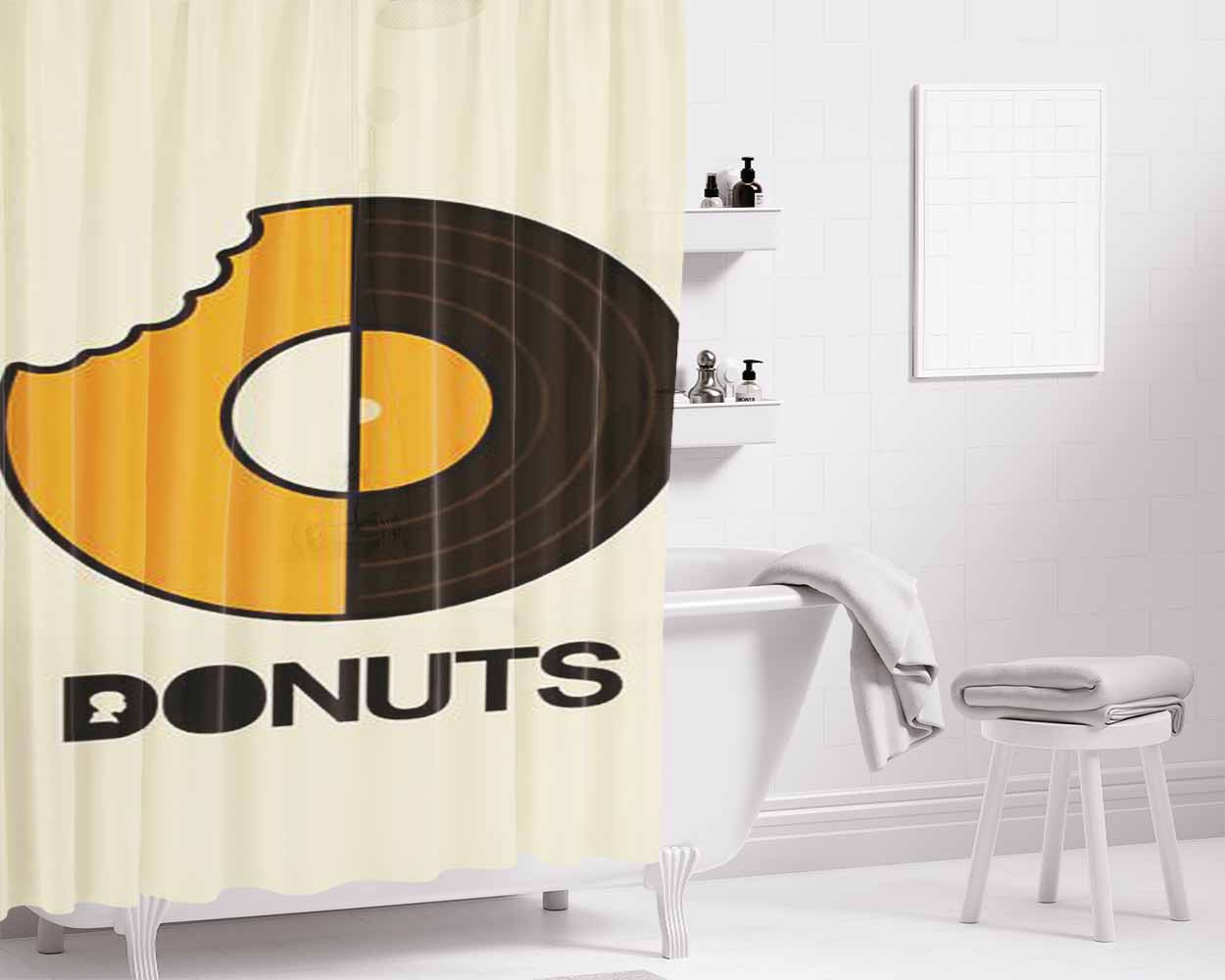 A Bear And Bird Bathroom Shower Curtain Fabric Waterproof | 66 X 72 Inch