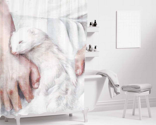 A Family Dinner Bathroom Shower Curtain Fabric Waterproof | 66 X 72 Inch