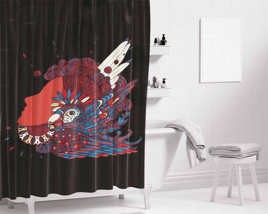 A Funny Squirrel Bathroom Shower Curtain Fabric Waterproof | 66 X 72 Inch