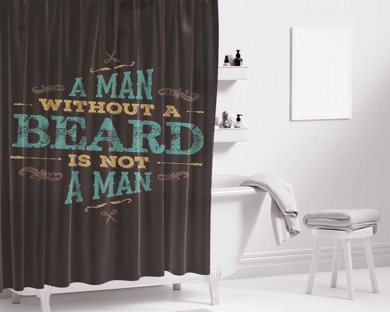 A Man With Gadget Bathroom Shower Curtain Fabric Waterproof | 66 X 72 Inch