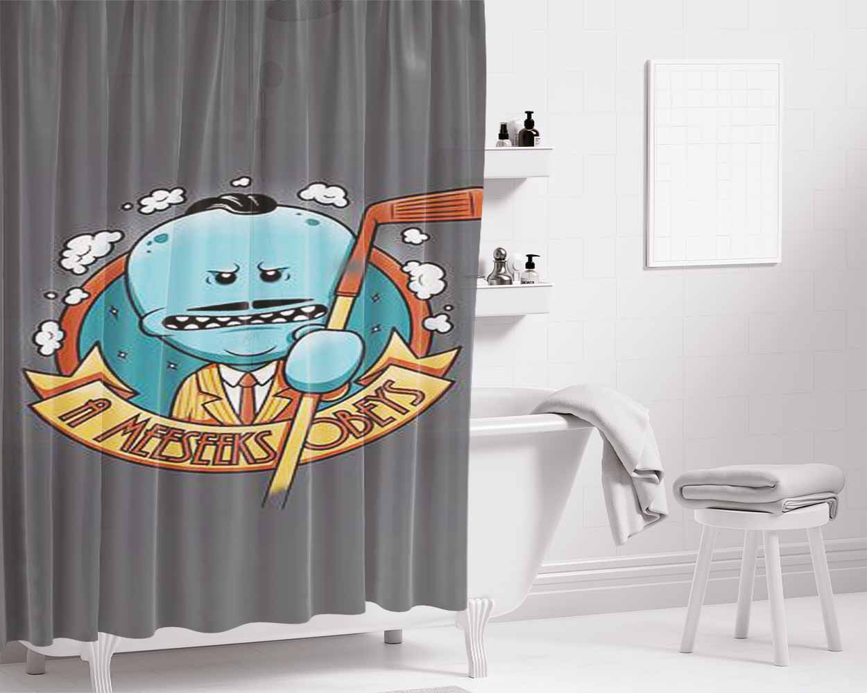 A Man Without A Beard Is Not A Man Bathroom Shower Curtain Fabric Waterproof | 66 X 72 Inch