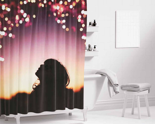 A Perfect Circles Bathroom Shower Curtain Fabric Waterproof | 66 X 72 Inch