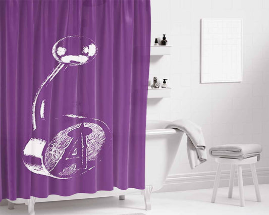 Aangeles Violet Color Bathroom Shower Curtain Fabric Waterproof | 66 X 72 Inch