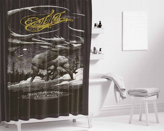 Abla Three Night Of Noise Bathroom Shower Curtain Fabric Waterproof | 66 X 72 Inch