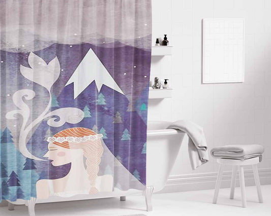 About Love Bathroom Shower Curtain Fabric Waterproof | 66 X 72 Inch