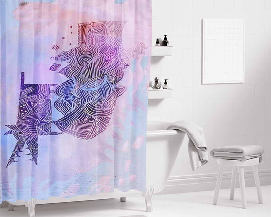 Above The Clouds Bathroom Shower Curtain Fabric Waterproof | 66 X 72 Inch