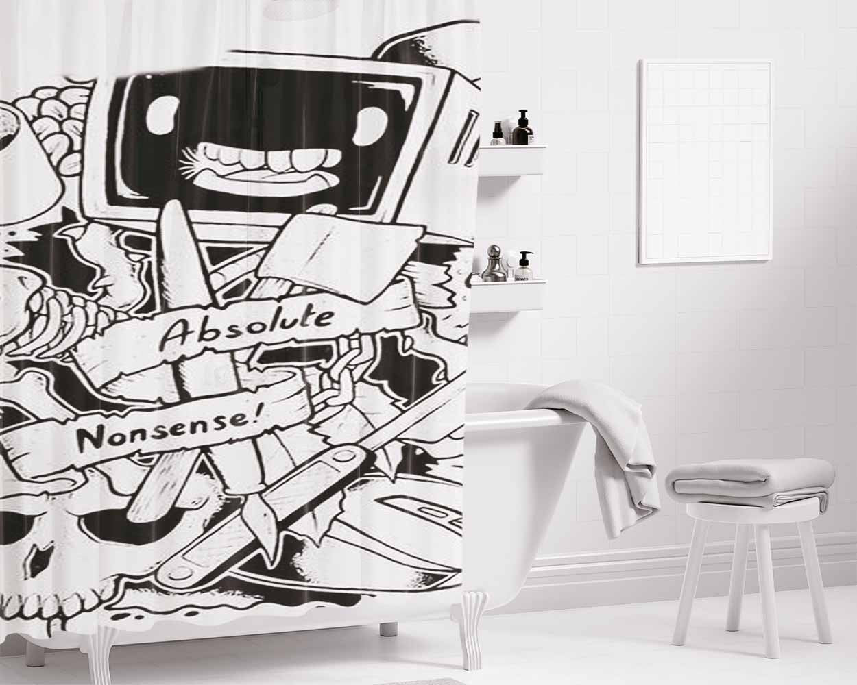 Absolute Nonsense Bathroom Shower Curtain Fabric Waterproof | 66 X 72 Inch