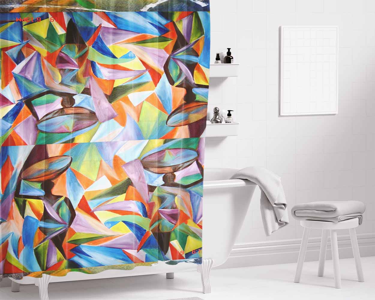 Abstrac Bathroom Shower Curtain Fabric Waterproof | 66 X 72 Inch