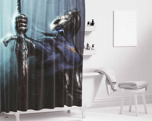 Abyss Walker Dark Bathroom Shower Curtain Fabric Waterproof | 66 X 72 Inch