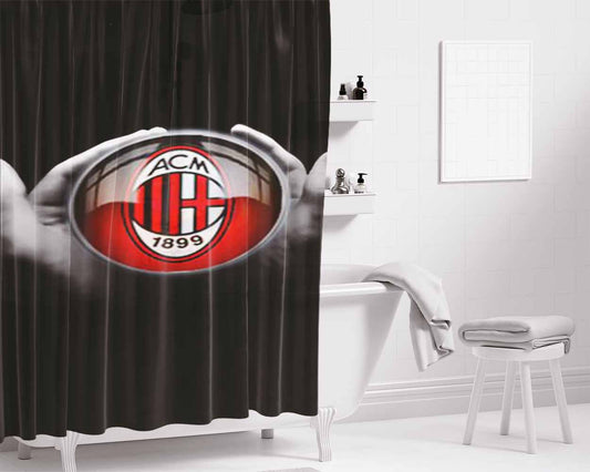 Ac Milan Bathroom Shower Curtain Fabric Waterproof | 66 X 72 Inch