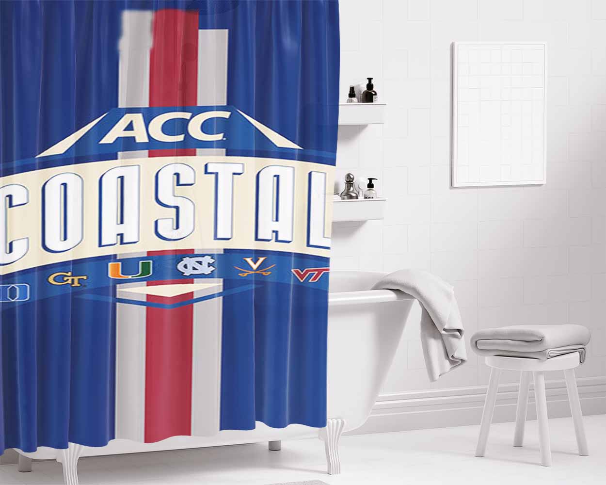 Acc Coastel Bathroom Shower Curtain Fabric Waterproof | 66 X 72 Inch