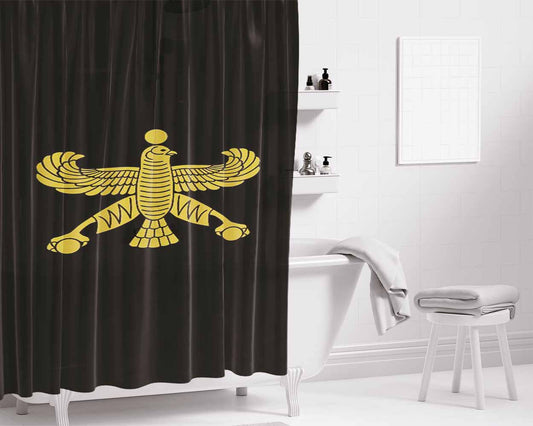 Achaemenid Falcon Persian Logo Bathroom Shower Curtain Fabric Waterproof | 66 X 72 Inch