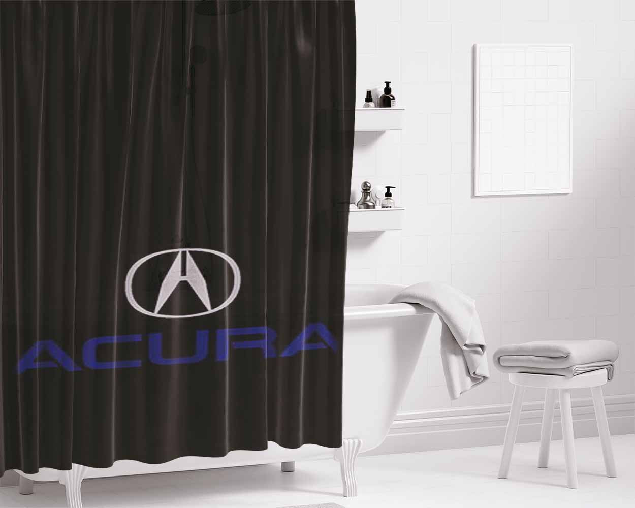 Acura Black Edition Logo Bathroom Shower Curtain Fabric Waterproof | 66 X 72 Inch